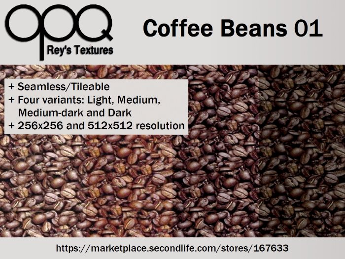 Second Life Marketplace Seamless Coffee Bean Textures Rey's Coffee